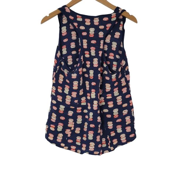 Joie- Alicia Small Silk Macaroon print Tank - Picture 4 of 8